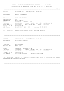 depositi - Ufficio Italiano Brevetti e Marchi