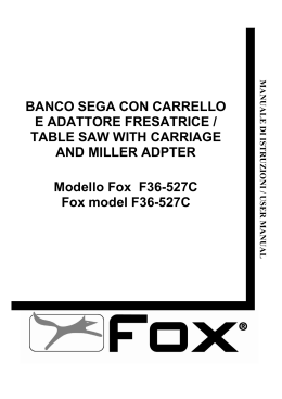 Manuale d`uso - Fox Machines
