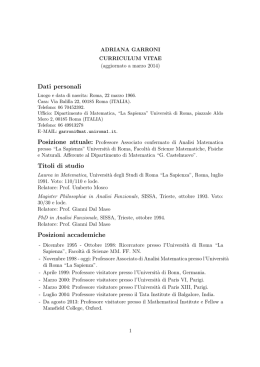 Curriculum completo in italiano