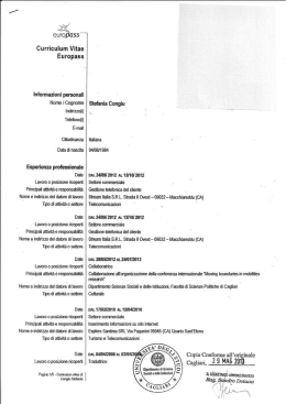 Curriculum Stefania Congiu - Amministrazione aperta