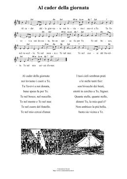 Al cader della giornata
