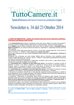 Newsletter n. 34 del 23 Ottobre 2014 1. START-UP