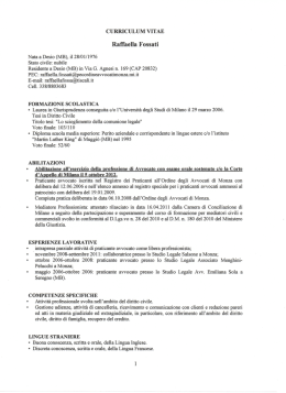 curriculum vitae - Ordine degli Avvocati di Monza