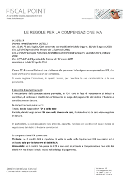 LE REGOLE PER LA COMPENSAZIONE IVA