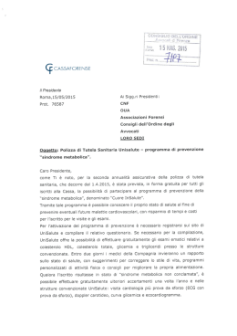 programma di prevenzione &ldquo;sindrome metabolica&rdquo;