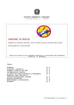 CRESCERE IN MUSICA - Istituto Comprensivo Cavalieri