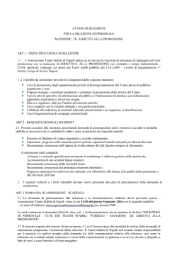 avviso di selezione per un addetto/a alla