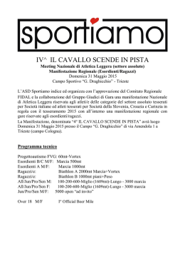 IV^ IL CAVALLO SCENDE IN PISTA