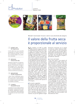 Il valore della frutta secca è proporzionale al servizio