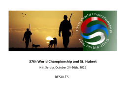 37th World Championship and St. Hubert RESULTS