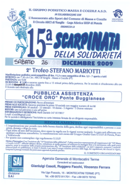 IL GRUPPO PODISTICO MASSA E COZZILE A.S.D. %