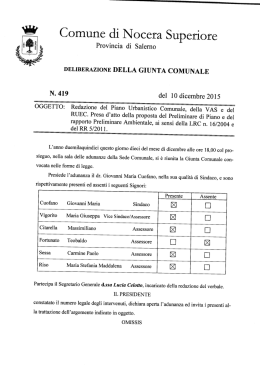 Delibera di Giunta Comunale n.° 419 del 10/12/2015