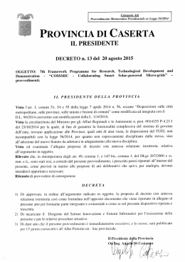 Provvedimento monocratico Presidenziale