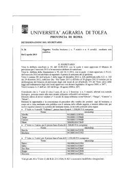 UNIVERSITA` AGRARIA DI TOLFA - Universit&agrave; Agraria di Tolfa