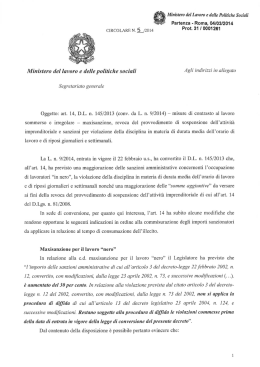 Circolare n. 5/2014 - Dottrina Per il Lavoro