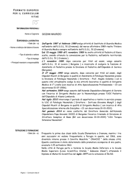 Maurizio Giozani CV in formato europeo