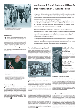 &laquo;Abbasso il Duce! Abbasso il Duce!&raquo; Der Antifaschist / L`antifascista