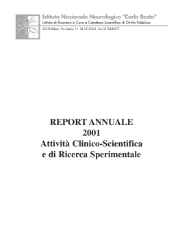 BESTA_REPORT ANNUALE - Istituto Neurologico Carlo Besta