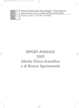 BESTA_REPORT ANNUALE 2002 - Istituto Neurologico Carlo Besta