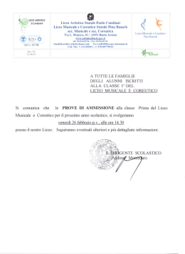 j sez. Musicale e sez. Coreutica | L`&mdash; M . I C U.