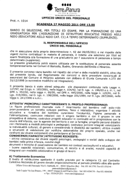 ufficio unico del personale scadenza 27 maggio 2011 qre 13,q0