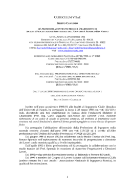 CURRICULUM VITAE Iscritto nell`anno