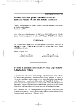 Decreti dell`Arcivescovo