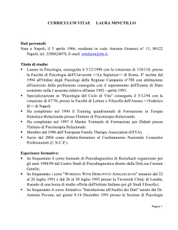 CURRICULUM VITAE LAURA MINUTILLO Dati personali
