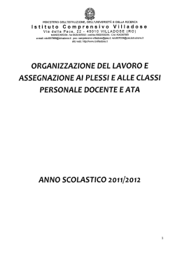 Organizzazione del lavoro - Istituto Comprensivo di Villadose