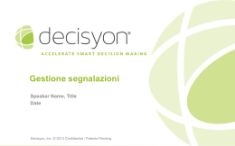 Gestione Segnalazioni - Decisyon Support Center