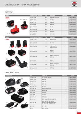 UTENSILI A BATTERIA ACCESSORI Ì BATTERIE CARICABATTERIE