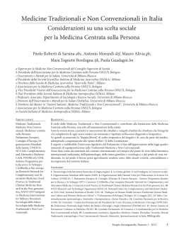 Medicine Tradizionali e Non Convenzionali in Italia