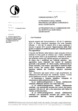 Approvazione linee guida certificati medici attività