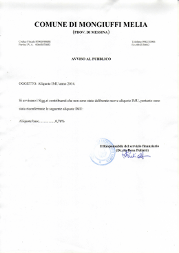 Informazioni IMU dal Comune di Mongiuffi Melia