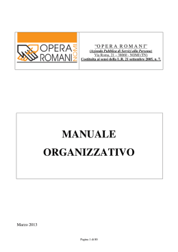 MANUALE ORGANIZZATIVO