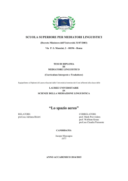 TESI DI LAUREA 2015 SPAZIO AEREO