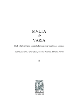 MVLTA & VARIA - Universit&agrave; degli Studi di Verona