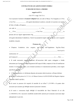 CONTRATTO DI LOCAZIONE DI BENI MOBILI IN REGIME DI NOLO