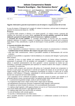 informativa su procedure per sciopero