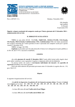 Decreto di sciopero - 12 dicembre 2014