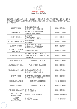elenco candidati non idonei – esclusi e non valutabili 2013 – 2016