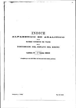 Indice dell`Attivit&agrave; Parlamentare