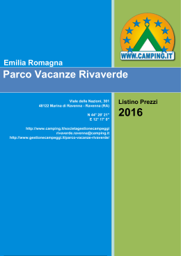 Parco Vacanze Rivaverde Price List