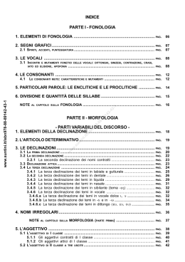 indice parte i - fonologia parte ii - morfologia - parti variabili