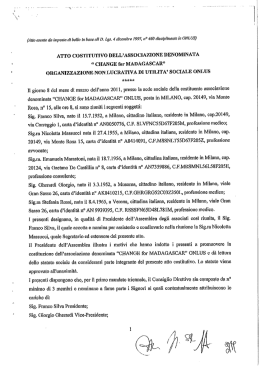 ORGANIZZAZIONE NON LUCRATIVA DI UTILITA` SOCIALE ONLUS