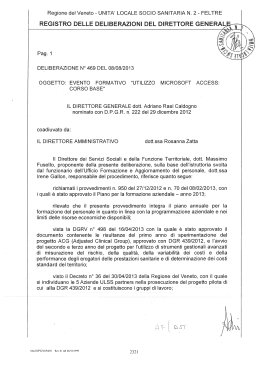delibera - Azienda ULSS 2 Feltre