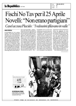 Fischi No Tav per il 25 Aprile. Novelli: Non erano