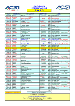 CALENDARIO Gallinaro Giovanni MANIFESTAZIONI