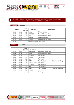 Event schedule - Misano World Circuit