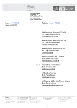Nota della Direzione alle OO.SS. del 13 settembre